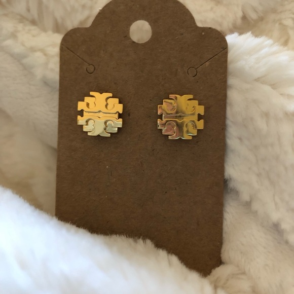 Tory Burch Jewelry - Tory Burch Logo Gold Stud Earrings